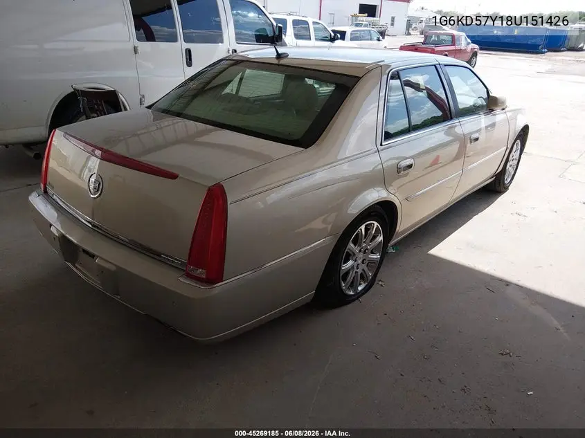 2008 Cadillac Dts 1Sc VIN: 1G6KD57Y18U151426 Lot: 45269185