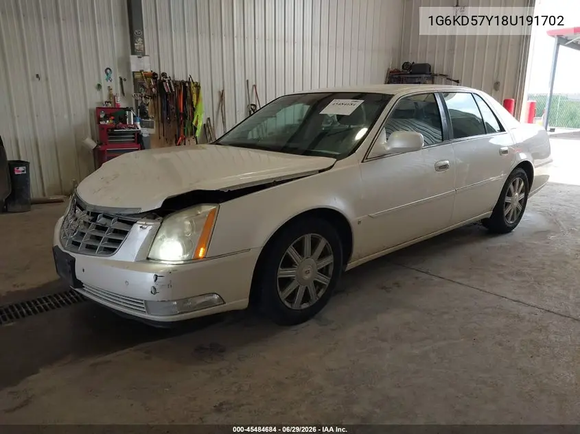 2008 Cadillac Dts 1Sc VIN: 1G6KD57Y18U191702 Lot: 45484684