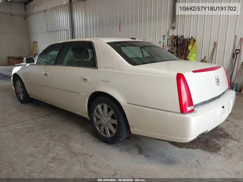 2008 Cadillac Dts 1Sc VIN: 1G6KD57Y18U191702 Lot: 45484684