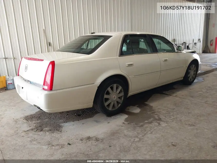 2008 Cadillac Dts 1Sc VIN: 1G6KD57Y18U191702 Lot: 45484684