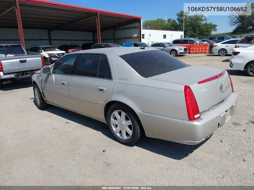 2008 Cadillac Dts 1Sa VIN: 1G6KD57Y58U106652 Lot: 45554387