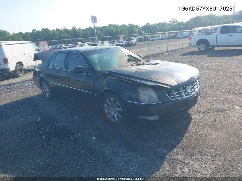 2008 Cadillac Dts 1Sa VIN: 1G6KD57YX8U170251 Lot: 45580390