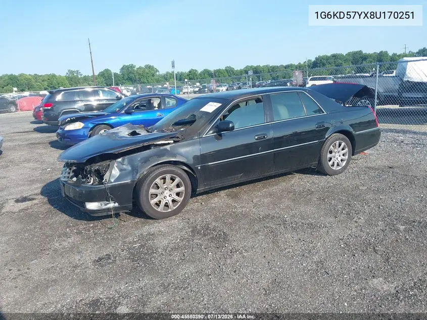 2008 Cadillac Dts 1Sa VIN: 1G6KD57YX8U170251 Lot: 45580390