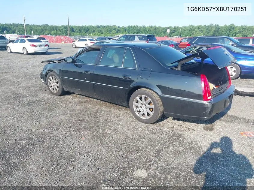2008 Cadillac Dts 1Sa VIN: 1G6KD57YX8U170251 Lot: 45580390