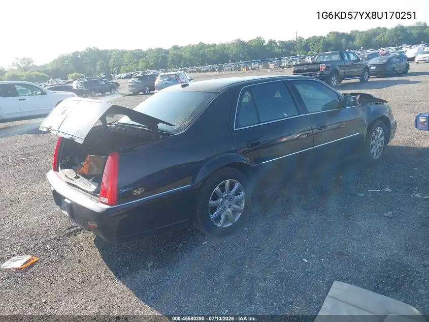 2008 Cadillac Dts 1Sa VIN: 1G6KD57YX8U170251 Lot: 45580390