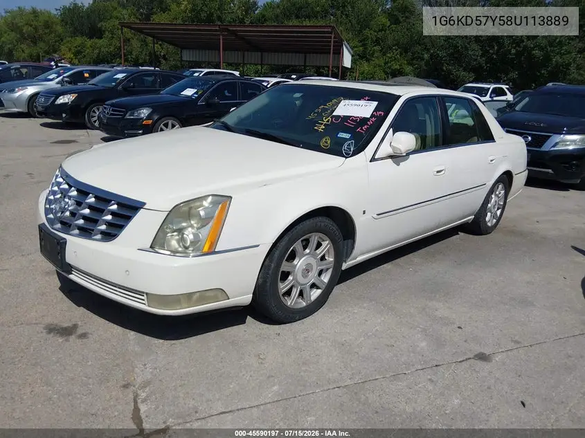 2008 Cadillac Dts 1Sc VIN: 1G6KD57Y58U113889 Lot: 45590197