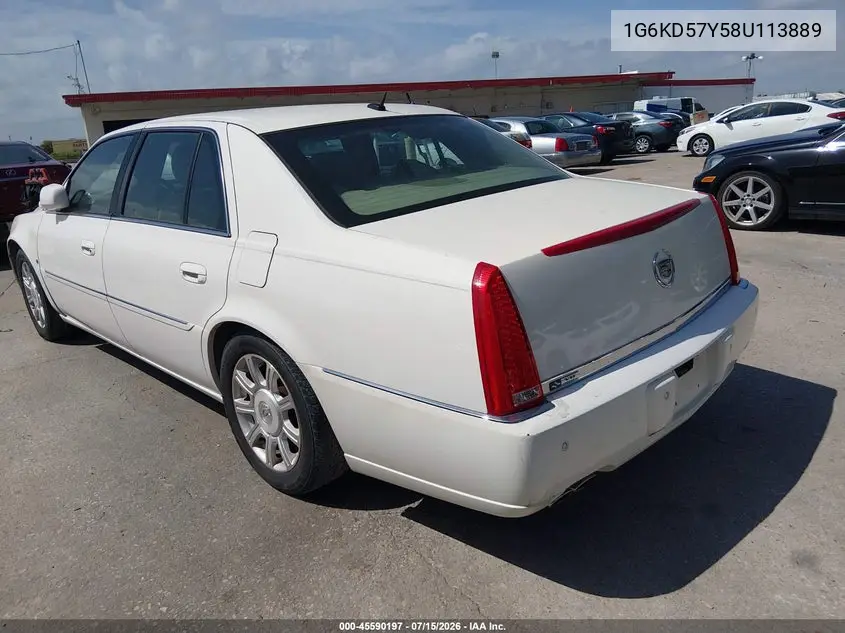 2008 Cadillac Dts 1Sc VIN: 1G6KD57Y58U113889 Lot: 45590197