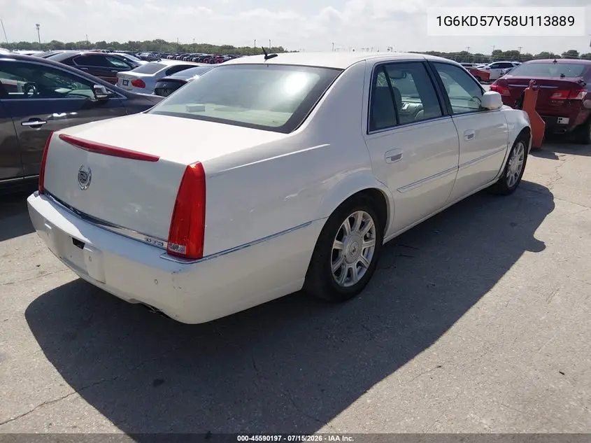 2008 Cadillac Dts 1Sc VIN: 1G6KD57Y58U113889 Lot: 45590197