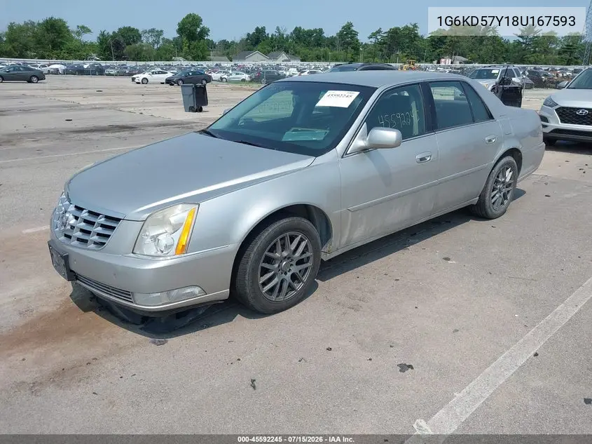 2008 Cadillac Dts 1Sc VIN: 1G6KD57Y18U167593 Lot: 45592245