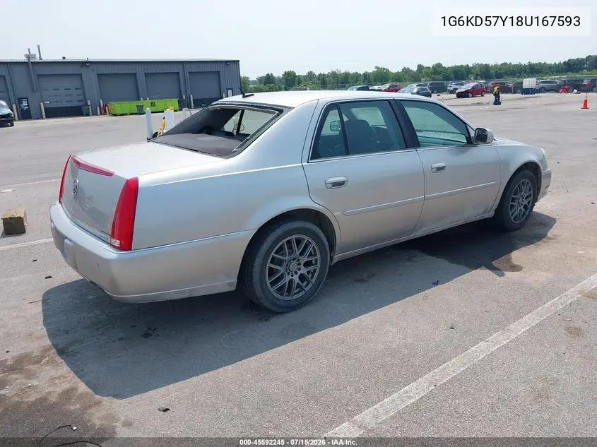 2008 Cadillac Dts 1Sc VIN: 1G6KD57Y18U167593 Lot: 45592245