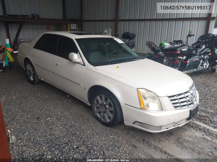2008 Cadillac Dts 1Sc VIN: 1G6KD57Y58U199317 Lot: 45595009