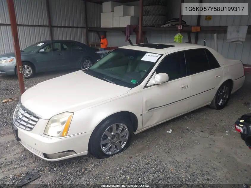2008 Cadillac Dts 1Sc VIN: 1G6KD57Y58U199317 Lot: 45595009