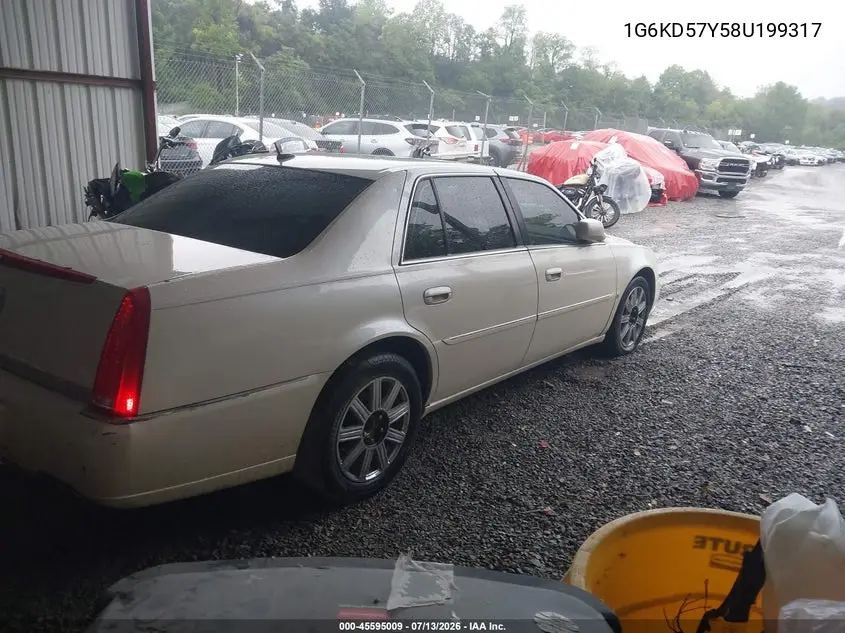 2008 Cadillac Dts 1Sc VIN: 1G6KD57Y58U199317 Lot: 45595009
