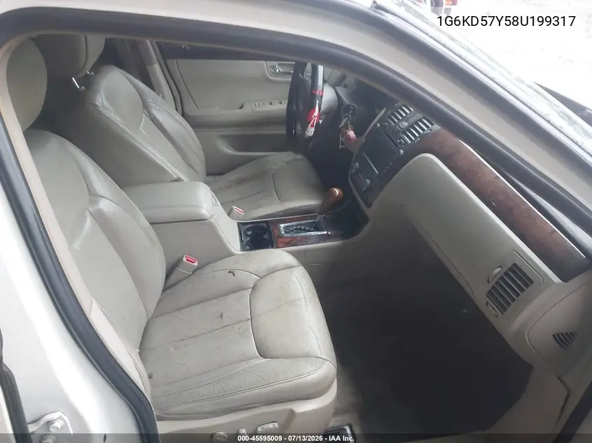 2008 Cadillac Dts 1Sc VIN: 1G6KD57Y58U199317 Lot: 45595009