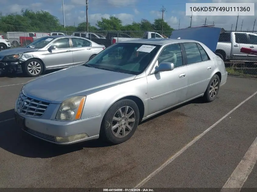 2009 Cadillac Dts 1Sc VIN: 1G6KD57Y49U111360 Lot: 44154598