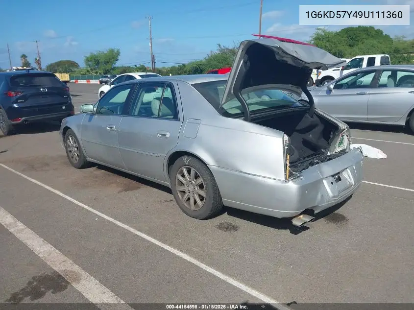 2009 Cadillac Dts 1Sc VIN: 1G6KD57Y49U111360 Lot: 44154598