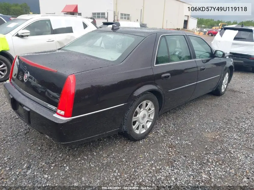 2009 Cadillac Dts 1Sc VIN: 1G6KD57Y49U119118 Lot: 45238697