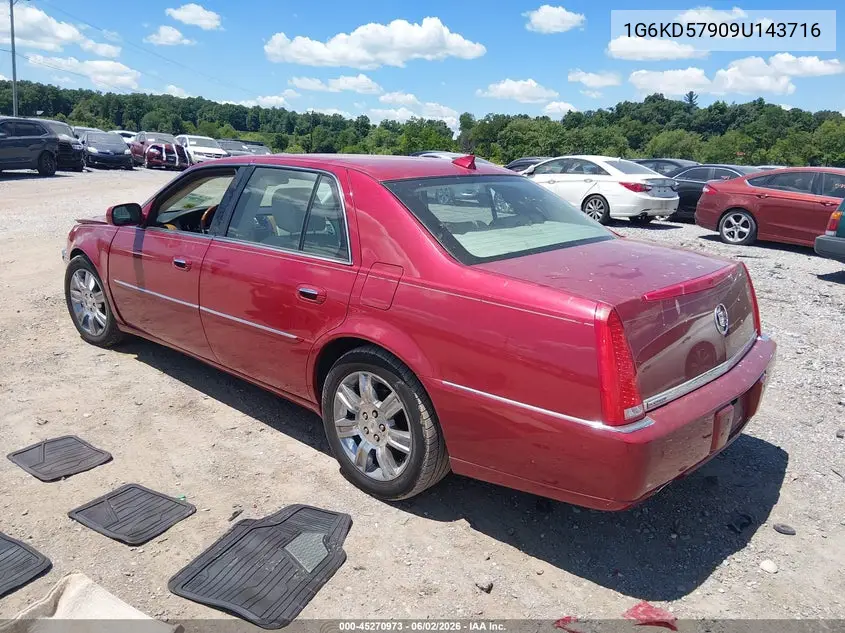 2009 Cadillac Dts 1Se VIN: 1G6KD57909U143716 Lot: 45270973