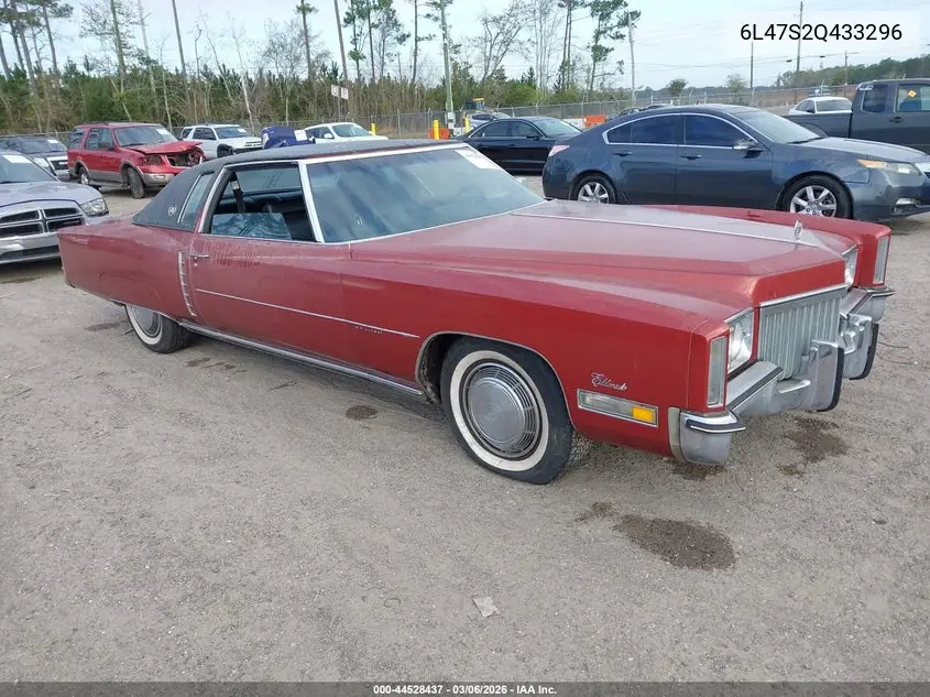 1972 Cadillac Eldorado VIN: 6L47S2Q433296 Lot: 44528437