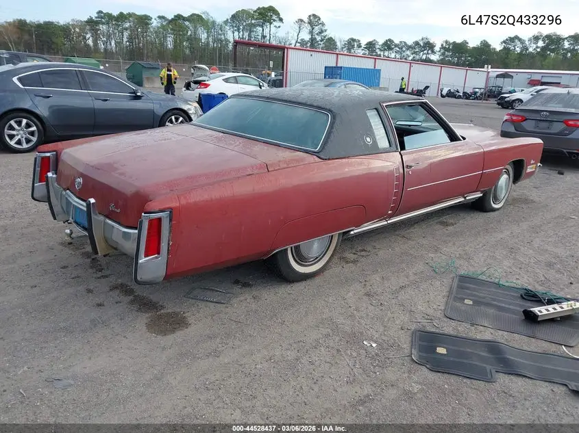 1972 Cadillac Eldorado VIN: 6L47S2Q433296 Lot: 44528437