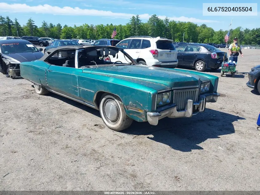 1972 Cadillac Eldorado VIN: 6L67520405504 Lot: 45196426