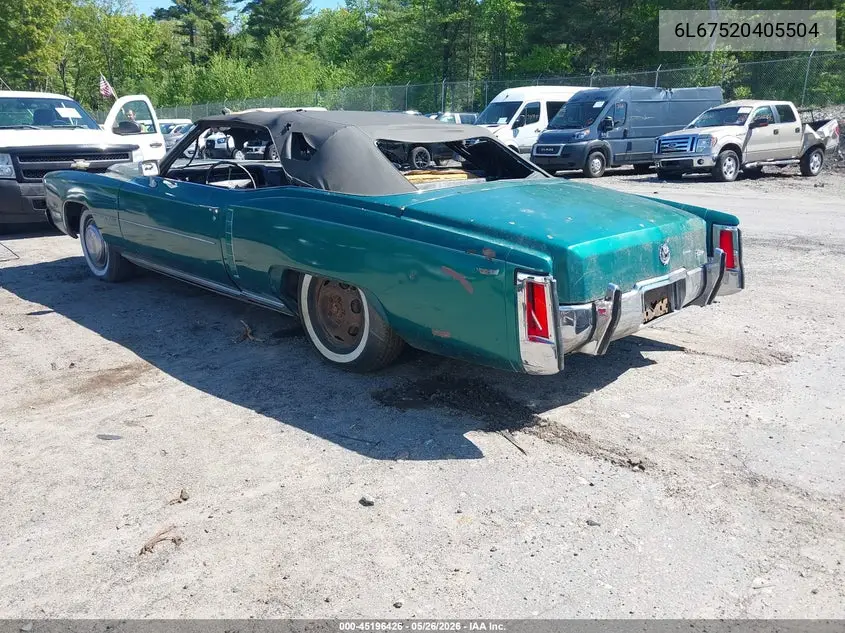 1972 Cadillac Eldorado VIN: 6L67520405504 Lot: 45196426