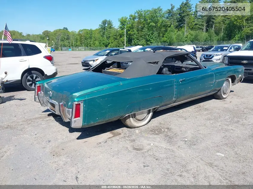 1972 Cadillac Eldorado VIN: 6L67520405504 Lot: 45196426
