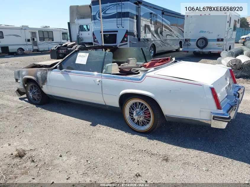 1984 Cadillac Eldorado Biarritz VIN: 1G6AL678XEE658920 Lot: 45622417