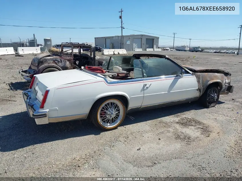 1984 Cadillac Eldorado Biarritz VIN: 1G6AL678XEE658920 Lot: 45622417
