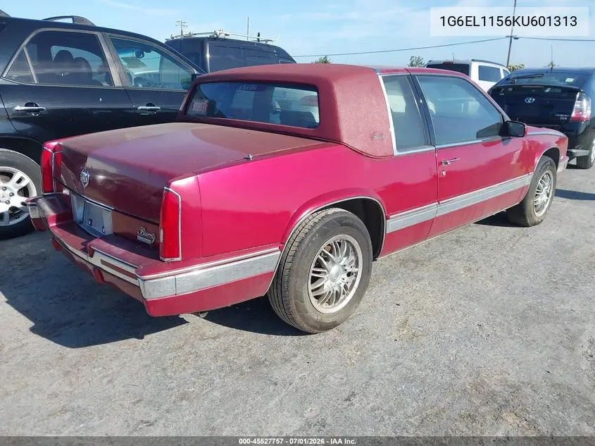 1989 Cadillac Eldorado VIN: 1G6EL1156KU601313 Lot: 45527757
