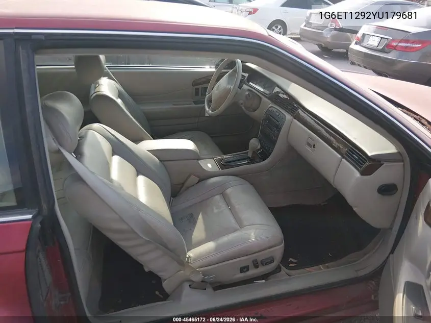 2000 Cadillac Eldorado Etc VIN: 1G6ET1292YU179681 Lot: 45465172