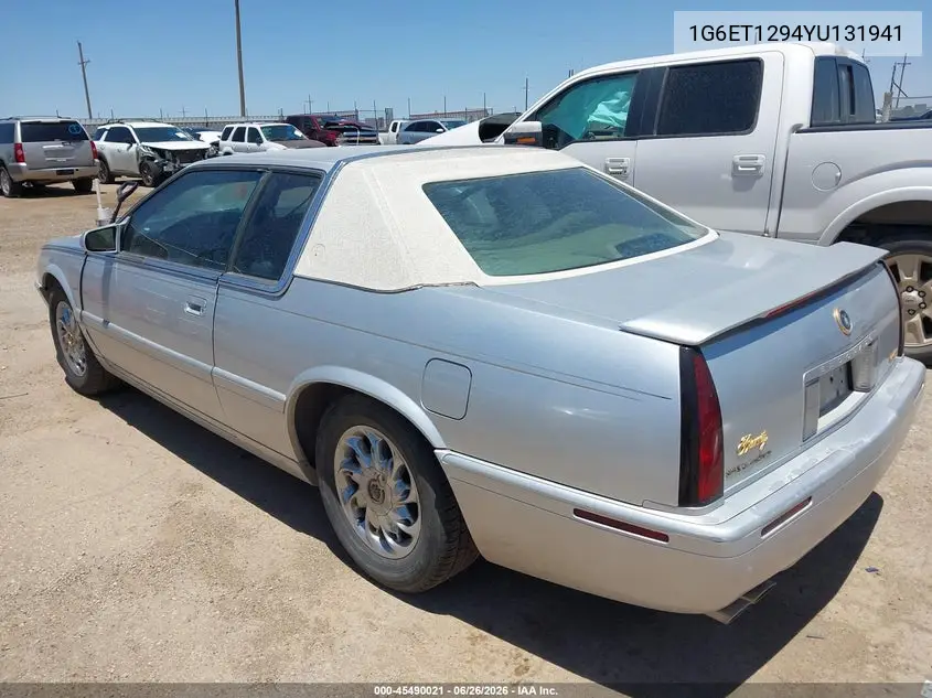 2000 Cadillac Eldorado Etc VIN: 1G6ET1294YU131941 Lot: 45490021