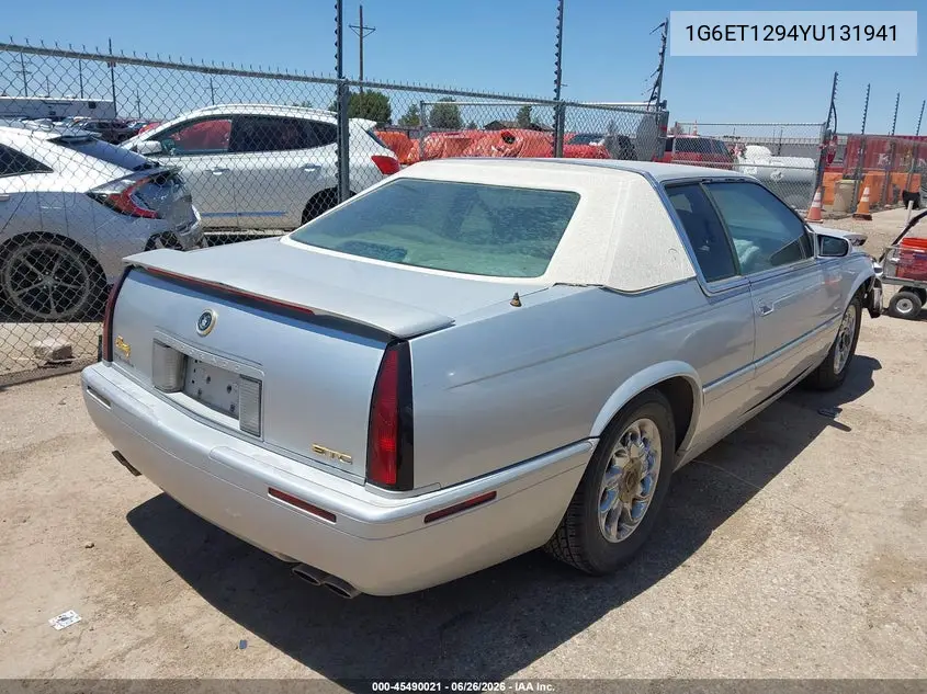 2000 Cadillac Eldorado Etc VIN: 1G6ET1294YU131941 Lot: 45490021