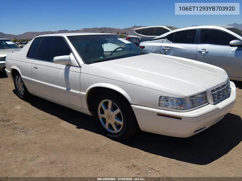 2000 Cadillac Eldorado Etc VIN: 1G6ET1293YB703920 Lot: 45503860