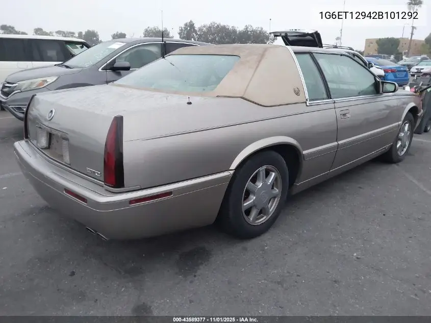 2002 Cadillac Eldorado Etc VIN: 1G6ET12942B101292 Lot: 43589377
