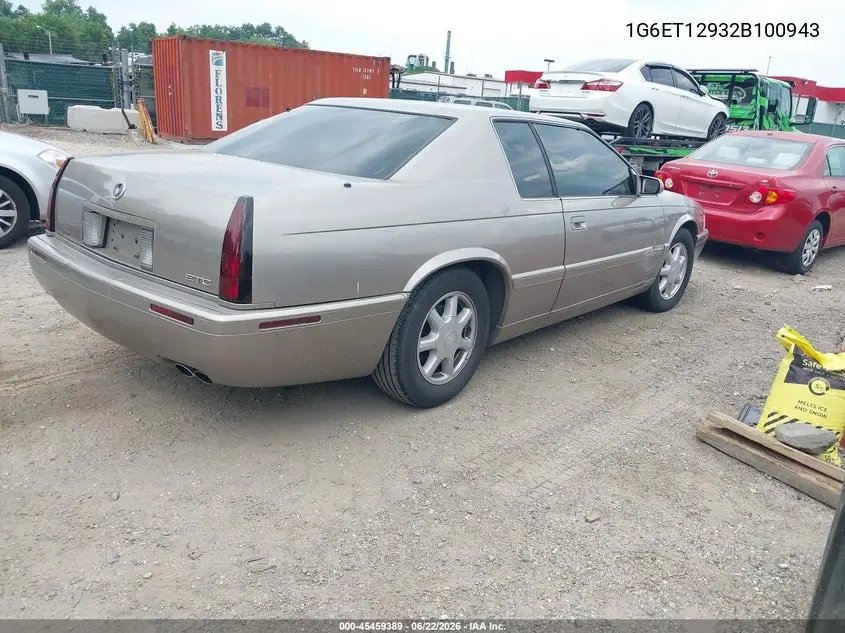 2002 Cadillac Eldorado Touring Etc VIN: 1G6ET12932B100943 Lot: 45459389