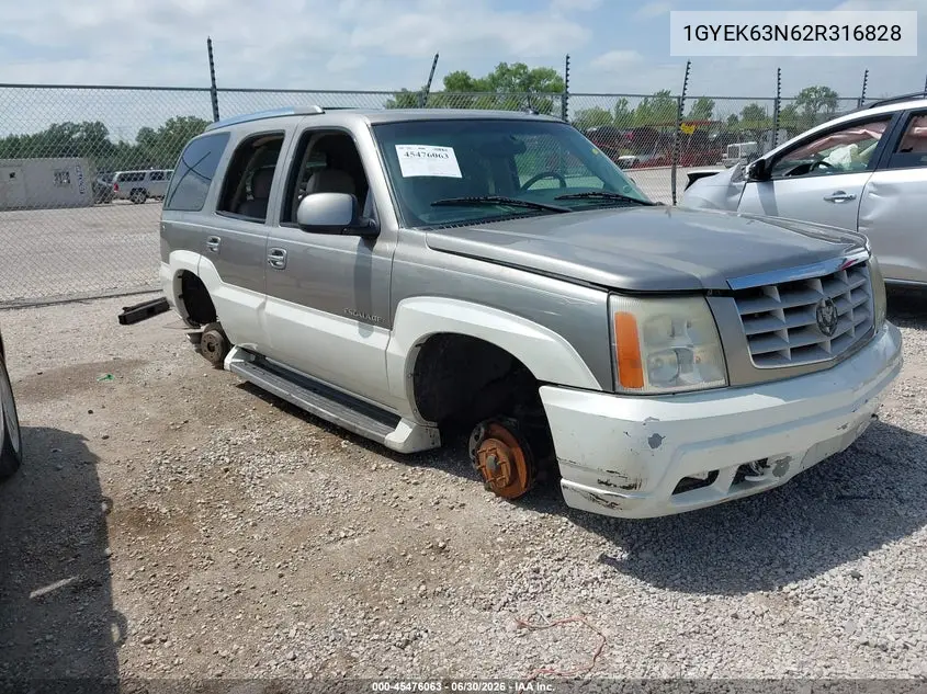 2002 Cadillac Escalade Standard VIN: 1GYEK63N62R316828 Lot: 45476063