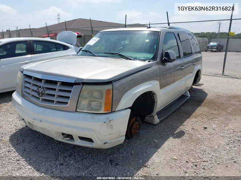 2002 Cadillac Escalade Standard VIN: 1GYEK63N62R316828 Lot: 45476063