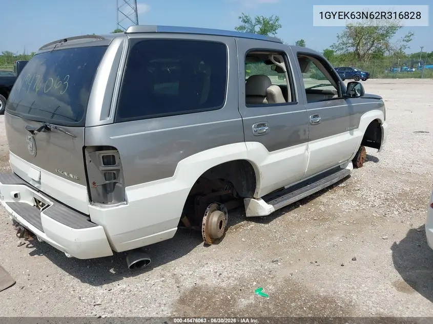 2002 Cadillac Escalade Standard VIN: 1GYEK63N62R316828 Lot: 45476063