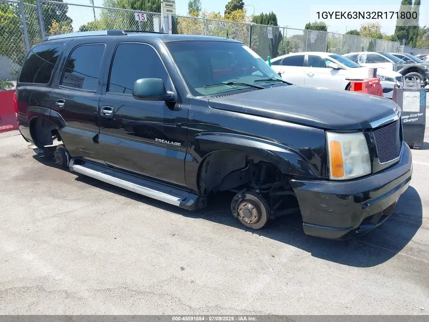 2002 Cadillac Escalade Standard VIN: 1GYEK63N32R171800 Lot: 45591884