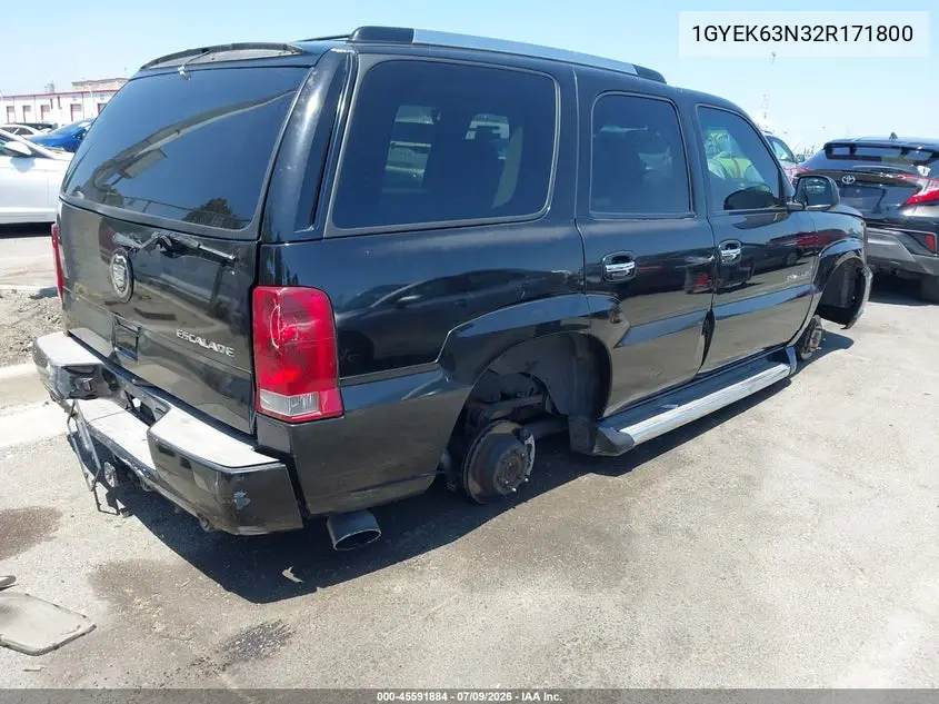 2002 Cadillac Escalade Standard VIN: 1GYEK63N32R171800 Lot: 45591884