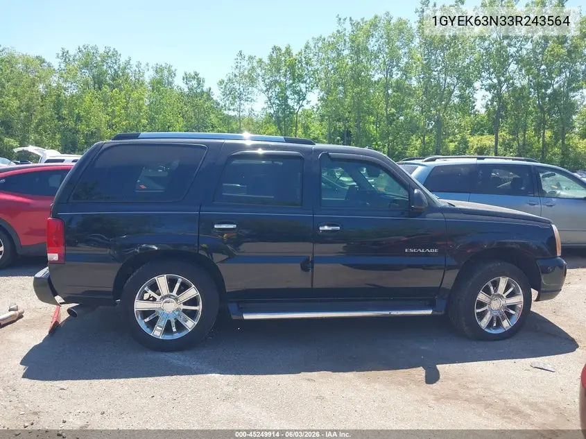 2003 Cadillac Escalade Standard VIN: 1GYEK63N33R243564 Lot: 45249914