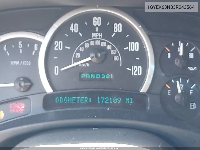 2003 Cadillac Escalade Standard VIN: 1GYEK63N33R243564 Lot: 45249914
