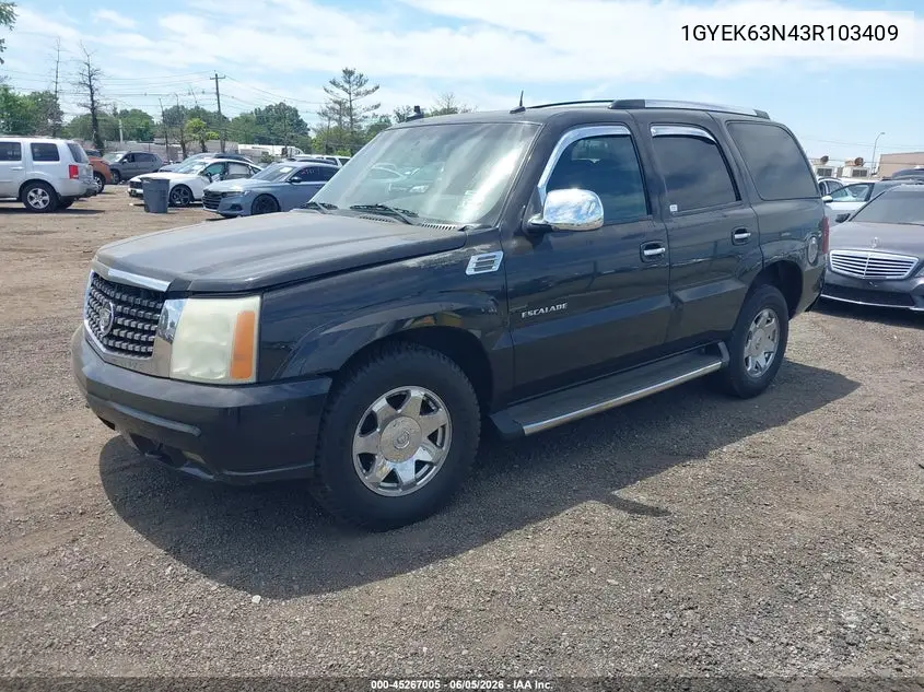 2003 Cadillac Escalade Standard VIN: 1GYEK63N43R103409 Lot: 45267005