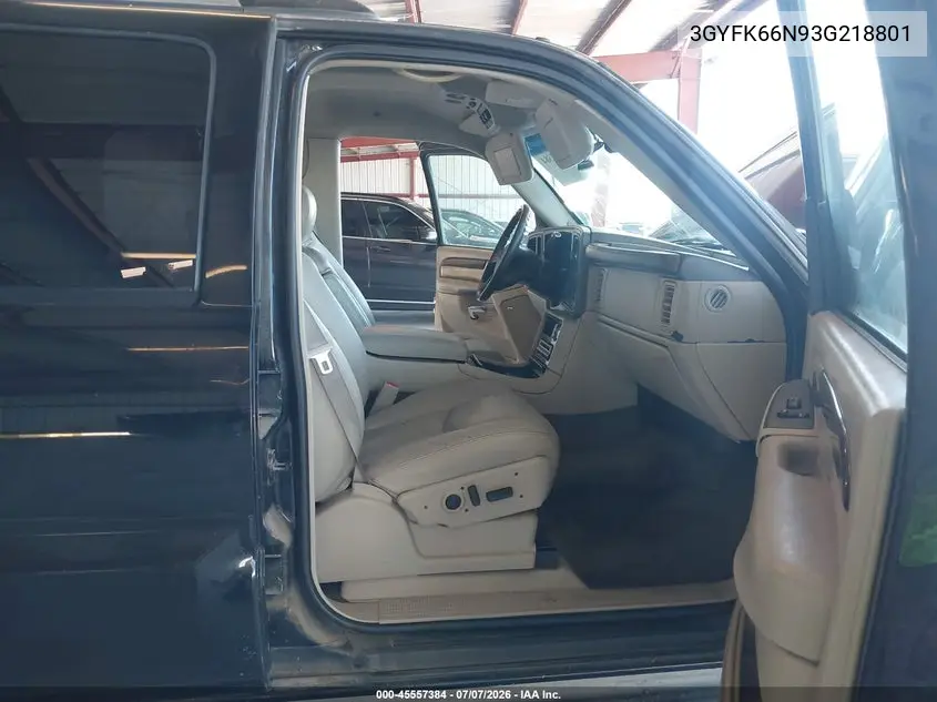 2003 Cadillac Escalade Esv VIN: 3GYFK66N93G218801 Lot: 45557384