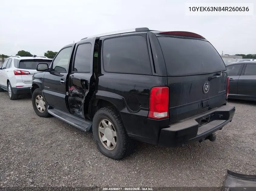 2004 Cadillac Escalade Standard VIN: 1GYEK63N84R260636 Lot: 45260577