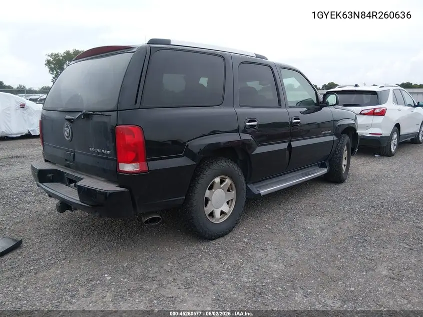 2004 Cadillac Escalade Standard VIN: 1GYEK63N84R260636 Lot: 45260577