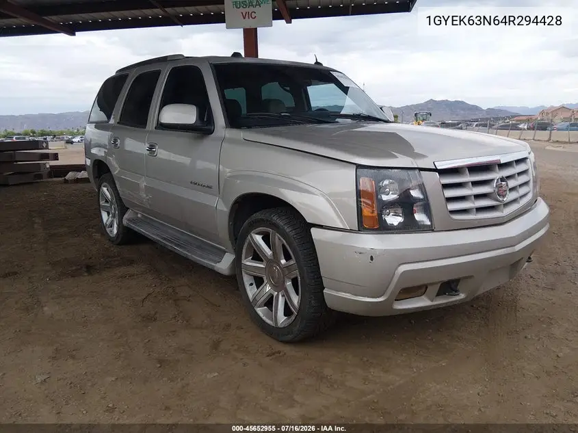 2004 Cadillac Escalade Standard VIN: 1GYEK63N64R294428 Lot: 45652955