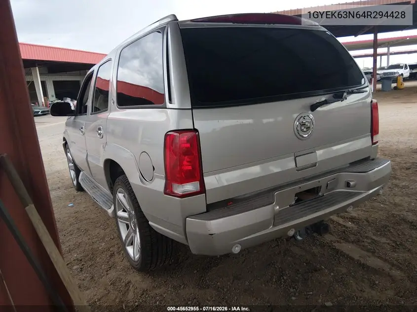 2004 Cadillac Escalade Standard VIN: 1GYEK63N64R294428 Lot: 45652955
