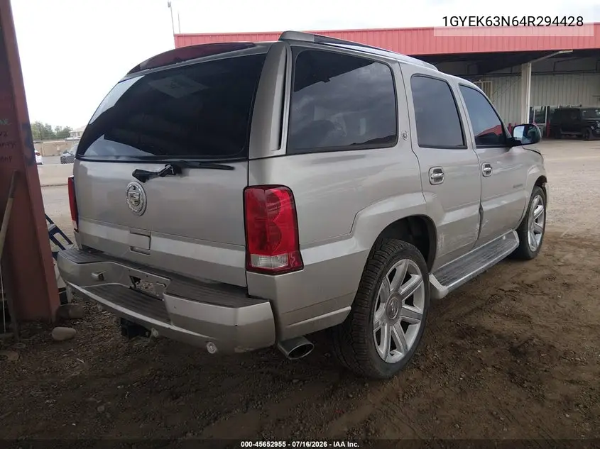 2004 Cadillac Escalade Standard VIN: 1GYEK63N64R294428 Lot: 45652955